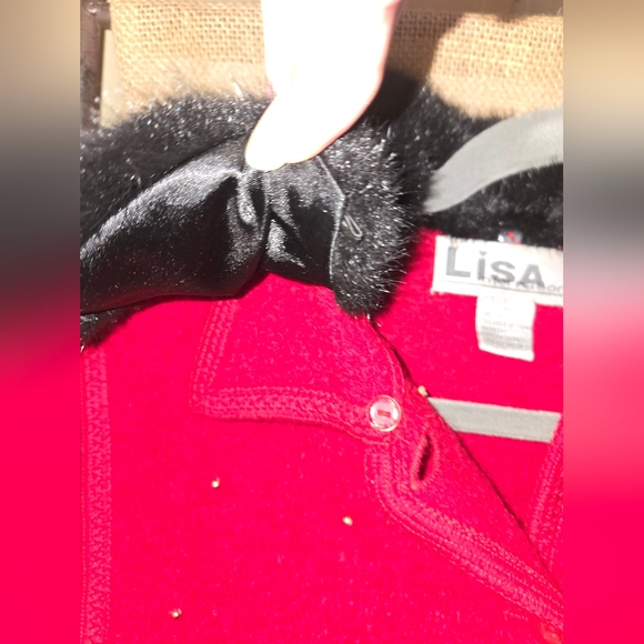 Lisa International Festive Red Vest with Reindeer Embroidery Wool Christmas L - Picture 4 of 7